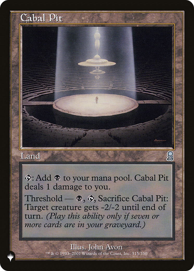 Cabal Pit [The List] | Jomio and Rueliete's Cards and Comics