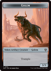 Golem (0014) // Thopter (0010) Double-Sided Token [Aetherdrift Commander Tokens] | Jomio and Rueliete's Cards and Comics