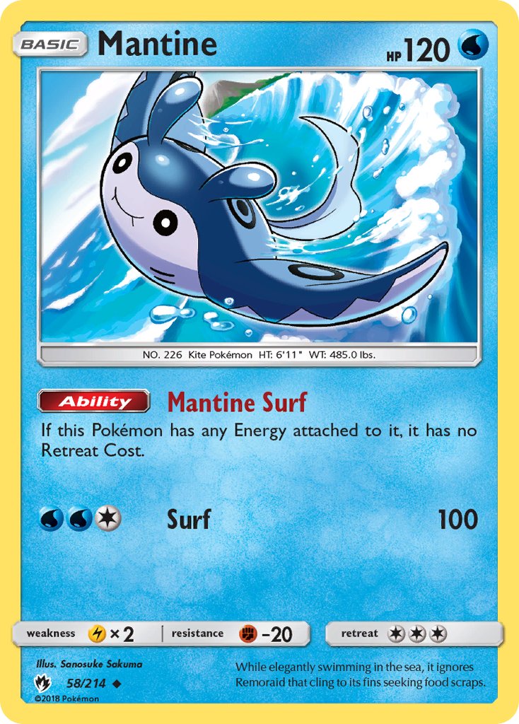 Mantine (58/214) [Sun & Moon: Lost Thunder] | Jomio and Rueliete's Cards and Comics