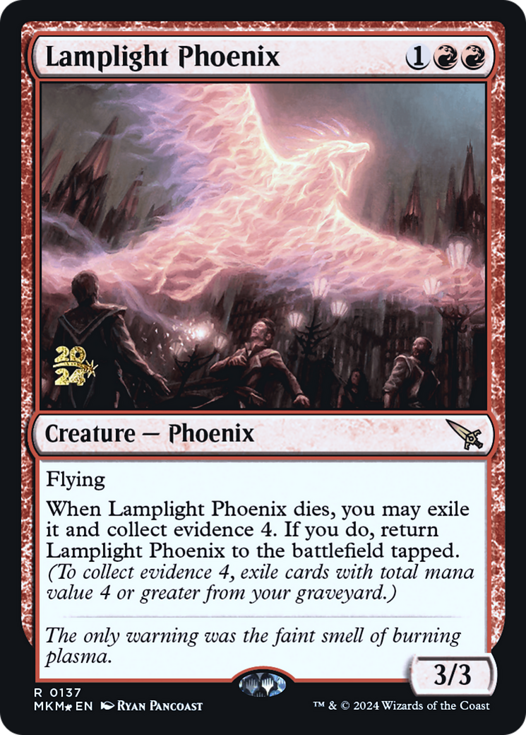 Lamplight Phoenix [Murders at Karlov Manor Prerelease Promos] | Jomio and Rueliete's Cards and Comics