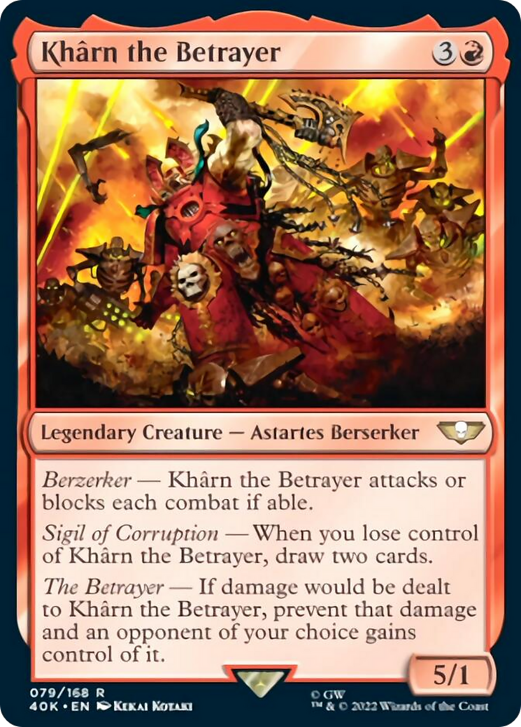 Kharn the Betrayer (Surge Foil) [Warhammer 40,000] | Jomio and Rueliete's Cards and Comics