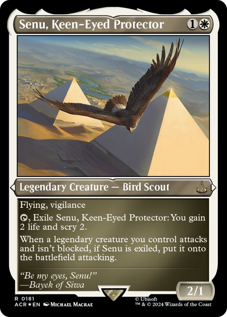 Senu, Keen-Eyed Protector (Foil Etched) [Assassin's Creed] | Jomio and Rueliete's Cards and Comics