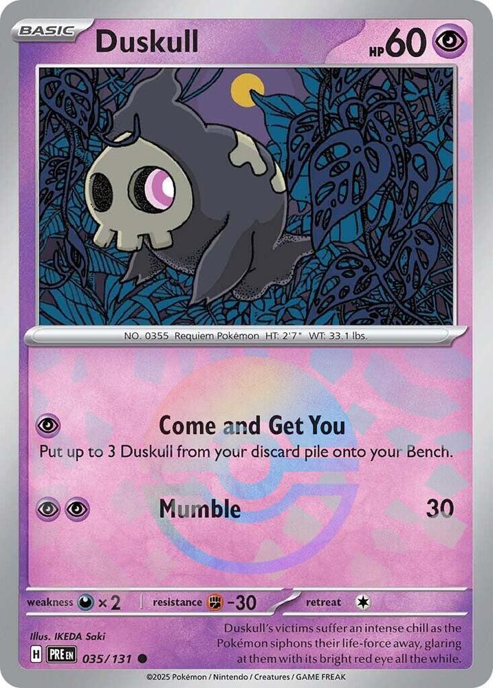 Duskull (035/131) (Poke Ball Pattern) [Scarlet & Violet: Prismatic Evolutions] | Jomio and Rueliete's Cards and Comics