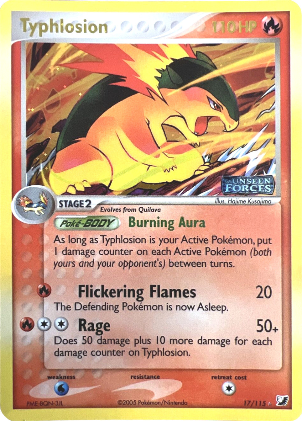 Typhlosion (17/115) (Stamped) [EX: Unseen Forces] | Jomio and Rueliete's Cards and Comics