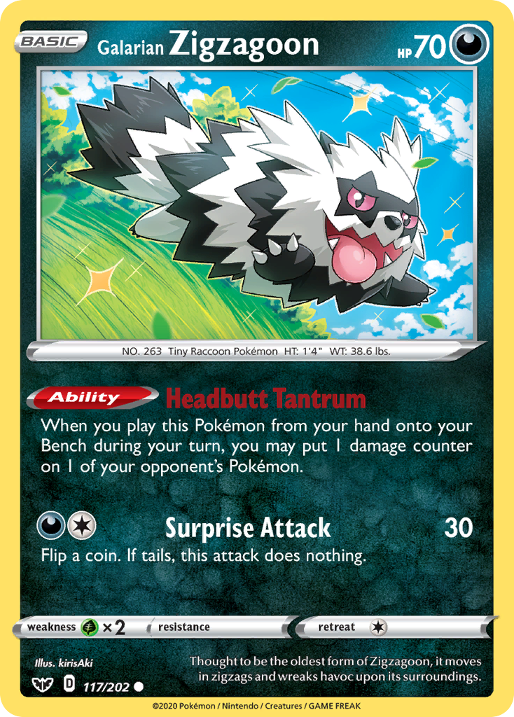 Galarian Zigzagoon (117/202) [Sword & Shield: Base Set] | Jomio and Rueliete's Cards and Comics