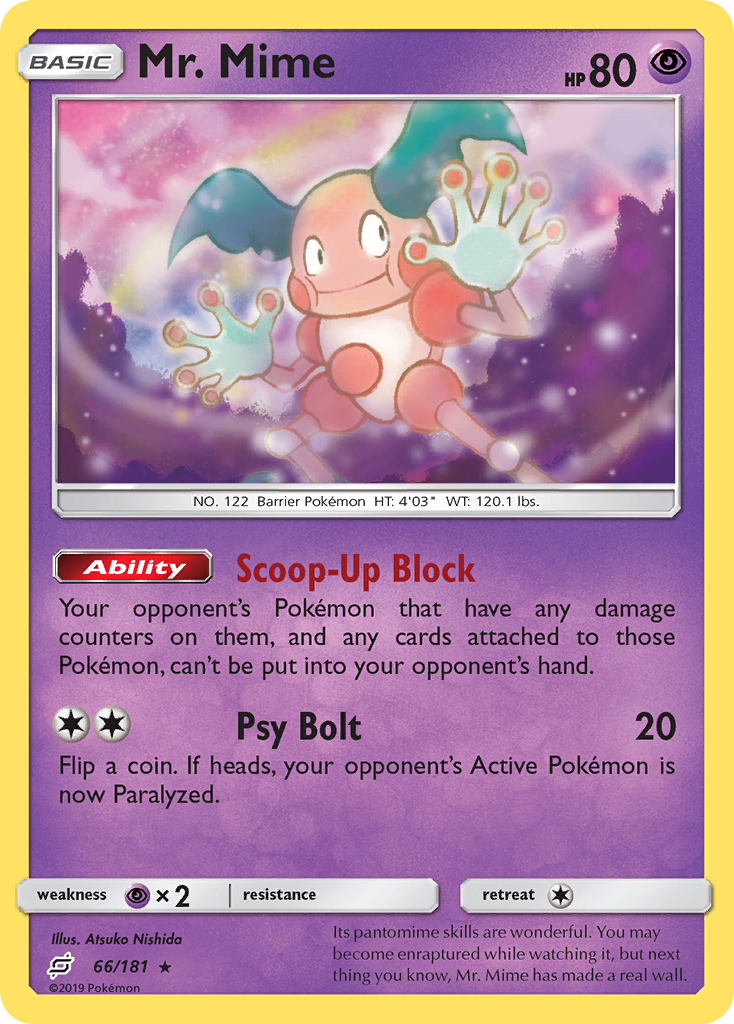 Mr. Mime (66/181) [Sun & Moon: Team Up] | Jomio and Rueliete's Cards and Comics
