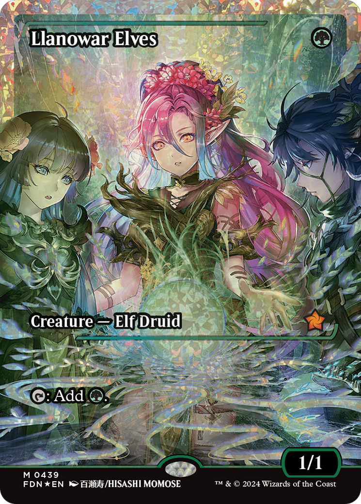 Llanowar Elves (Showcase) (Fracture Foil) [Foundations] | Jomio and Rueliete's Cards and Comics