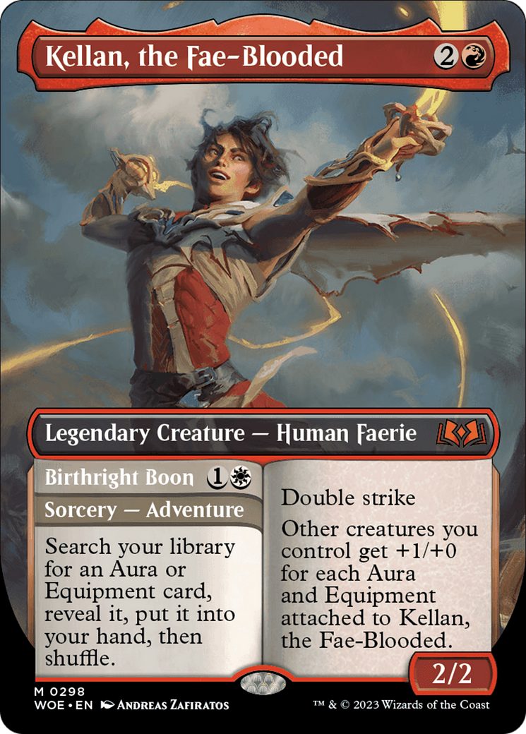 Kellan, the Fae-Blooded // Birthright Boon (Borderless Alternate Art) [Wilds of Eldraine] | Jomio and Rueliete's Cards and Comics