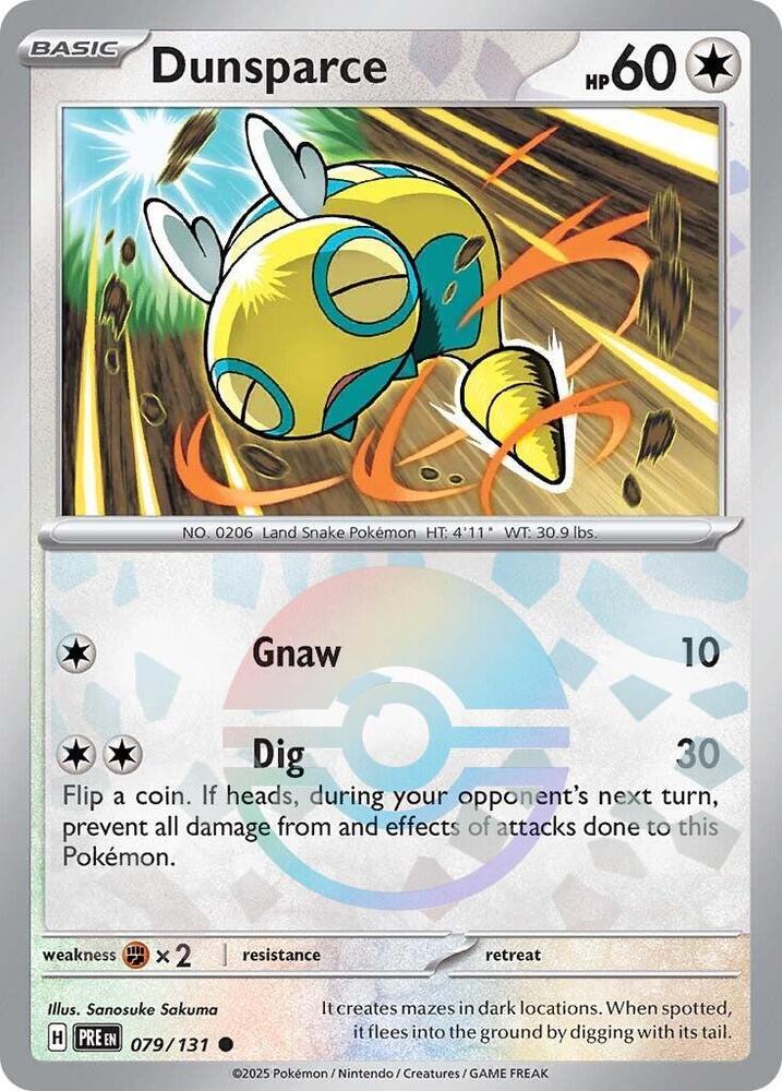 Dunsparce (079/131) (Poke Ball Pattern) [Scarlet & Violet: Prismatic Evolutions] | Jomio and Rueliete's Cards and Comics