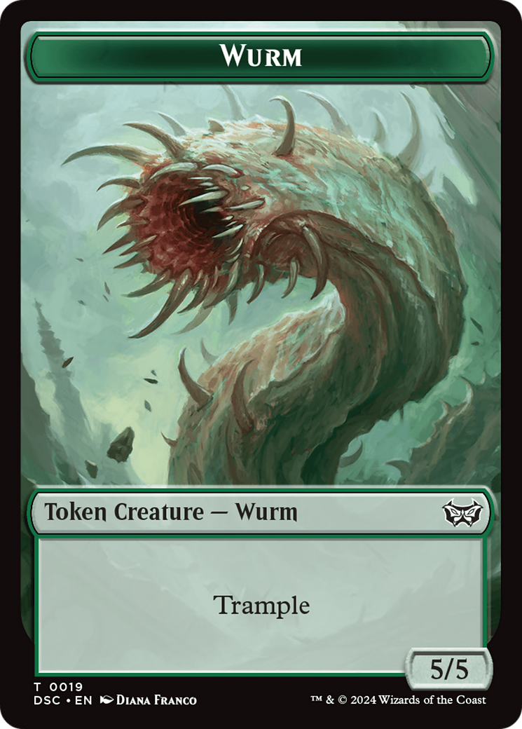 Wurm (0019) // Insect (0010) Double-Sided Token [Duskmourn: House of Horror Commander Tokens] | Jomio and Rueliete's Cards and Comics