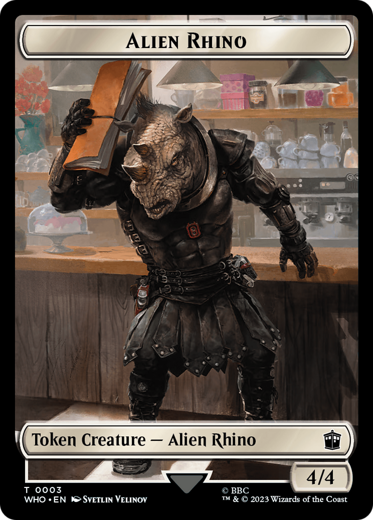 Alien Rhino // Clue (0022) Double-Sided Token [Doctor Who Tokens] | Jomio and Rueliete's Cards and Comics