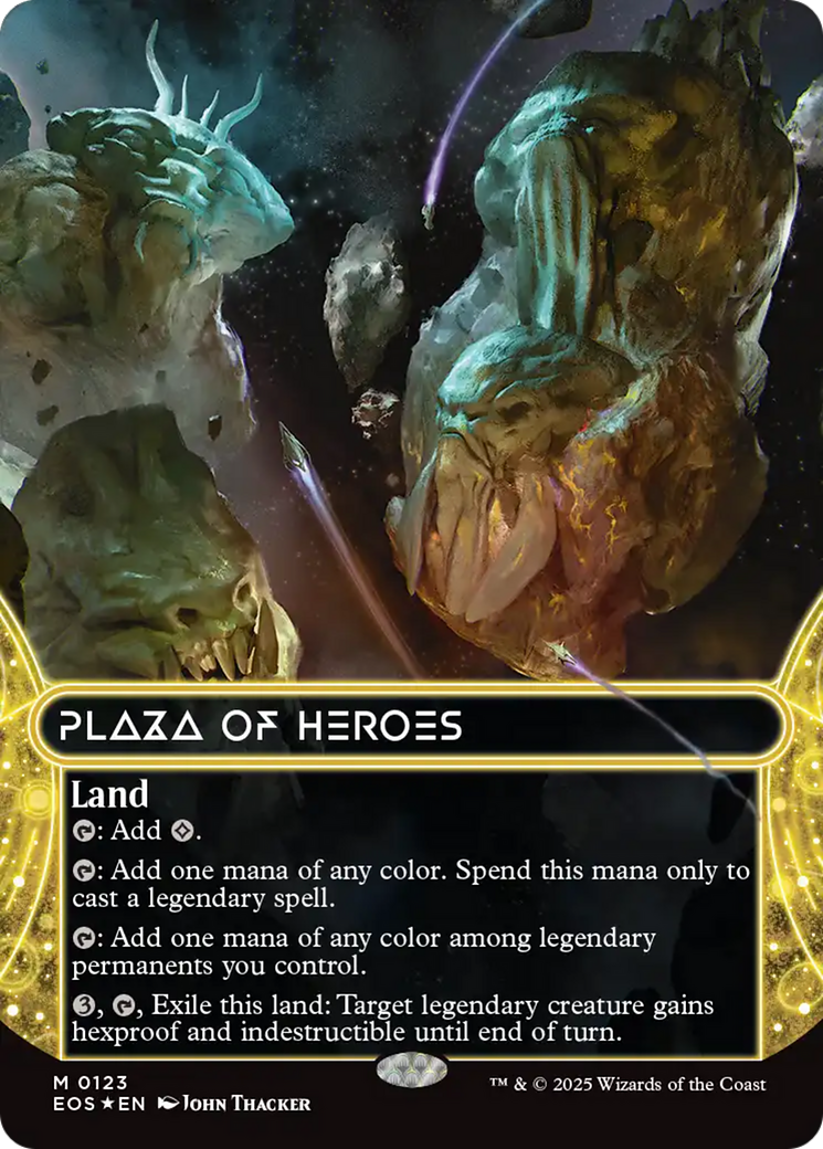 Plaza of Heroes (0123) (Borderless) (Galaxy Foil) [Edge of Eternities: Stellar Sights] | Jomio and Rueliete's Cards and Comics