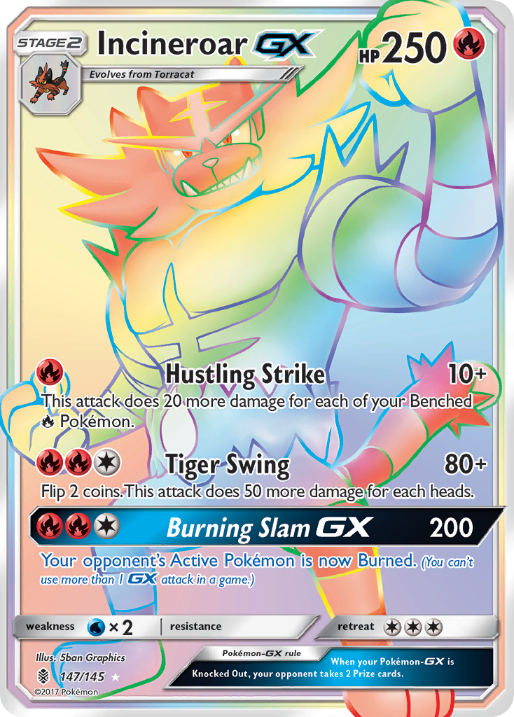 Incineroar GX (147/145) [Sun & Moon: Guardians Rising] | Jomio and Rueliete's Cards and Comics