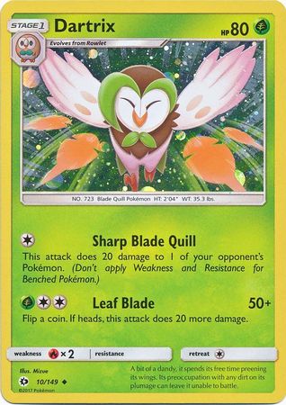 Dartrix (10/149) (Cosmos Holo) [Sun & Moon: Base Set] | Jomio and Rueliete's Cards and Comics