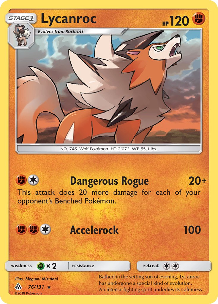 Lycanroc (76/131) (Theme Deck Exclusive) [Sun & Moon: Forbidden Light] | Jomio and Rueliete's Cards and Comics
