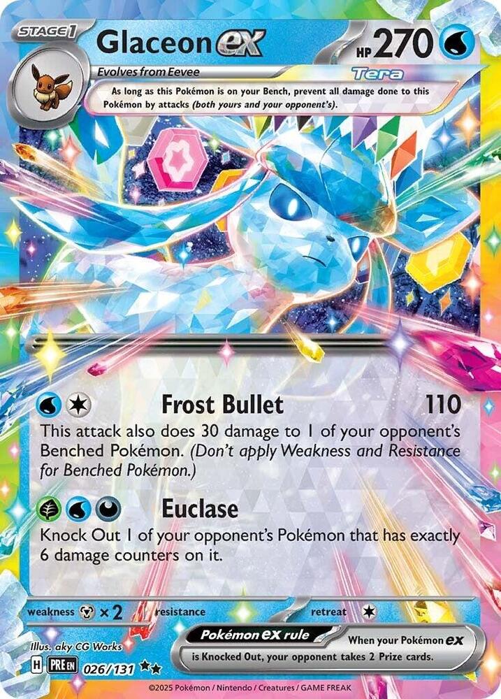 Glaceon ex (026/131) [Scarlet & Violet: Prismatic Evolutions] | Jomio and Rueliete's Cards and Comics