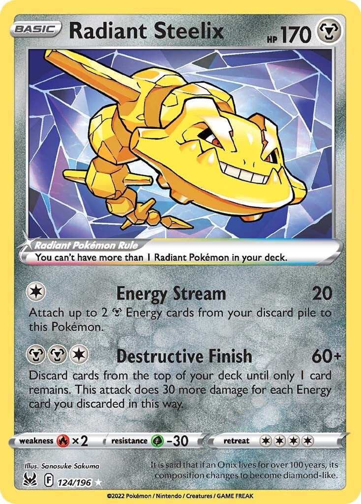 Radiant Steelix (124/196) [Sword & Shield: Lost Origin] | Jomio and Rueliete's Cards and Comics