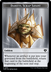 Soldier (0009) // Daretti, Scrap Savant Emblem Double-Sided Token [Commander Masters Tokens] | Jomio and Rueliete's Cards and Comics