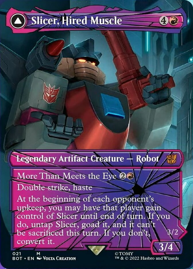 Slicer, Hired Muscle // Slicer, High-Speed Antagonist (Shattered Glass) [Transformers] | Jomio and Rueliete's Cards and Comics