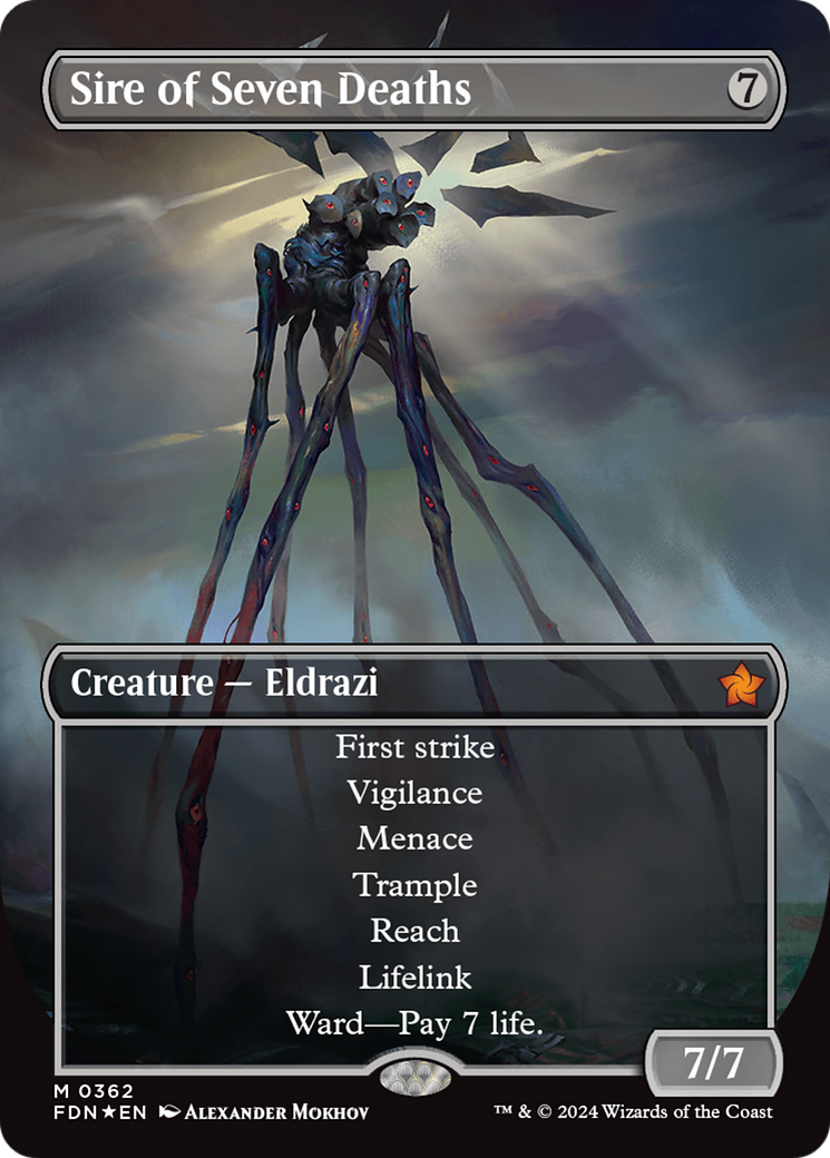 Sire of Seven Deaths (Borderless) (Mana Foil) [Foundations] | Jomio and Rueliete's Cards and Comics