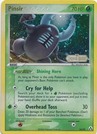 Pinsir (24/92) (Stamped) [EX: Legend Maker] | Jomio and Rueliete's Cards and Comics