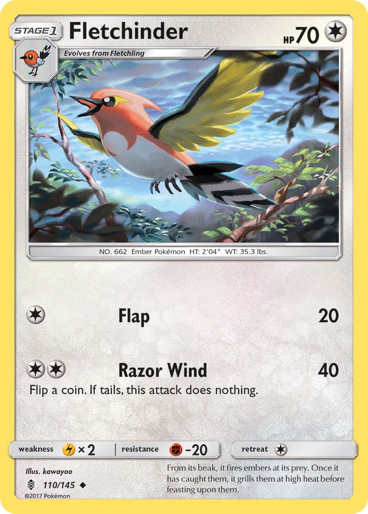 Fletchinder (110/145) [Sun & Moon: Guardians Rising] | Jomio and Rueliete's Cards and Comics
