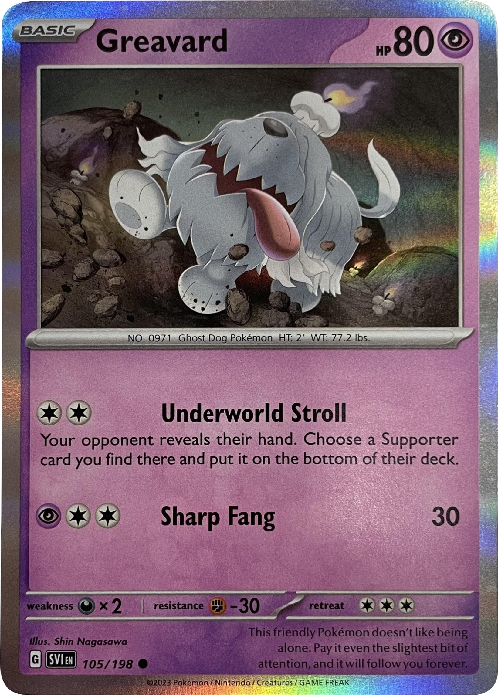 Greavard (105/198) (Mirage Holo) [Scarlet & Violet: Base Set] | Jomio and Rueliete's Cards and Comics