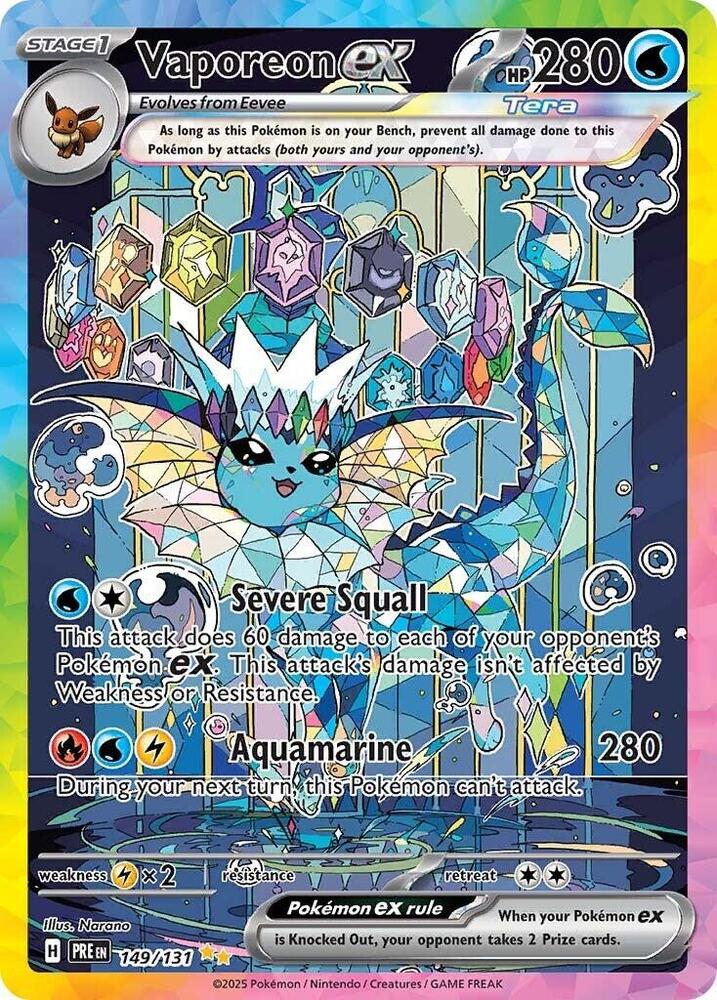 Vaporeon ex (149/131) [Scarlet & Violet: Prismatic Evolutions] | Jomio and Rueliete's Cards and Comics