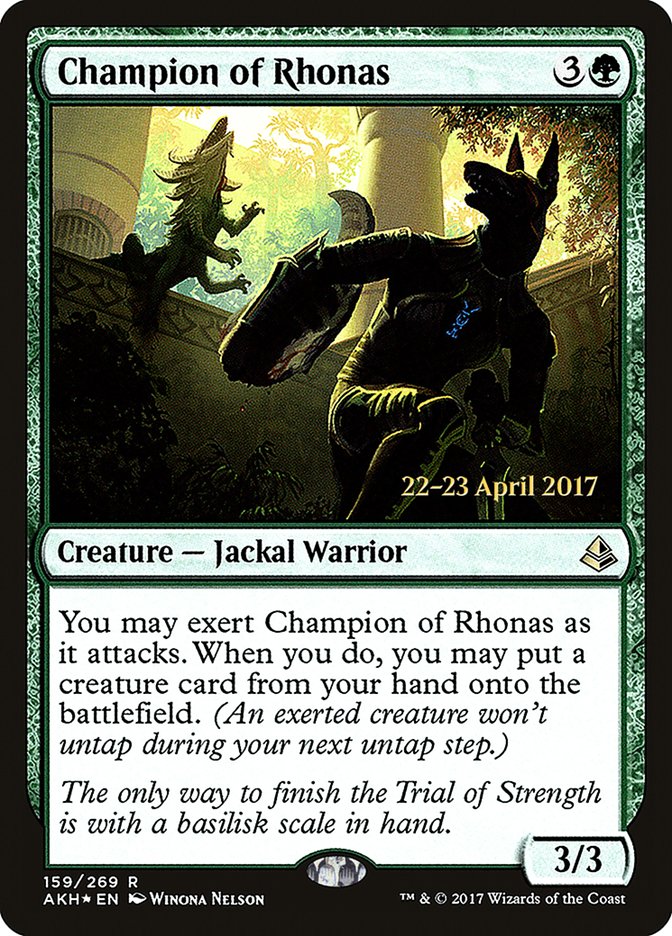 Champion of Rhonas [Amonkhet Prerelease Promos] | Jomio and Rueliete's Cards and Comics