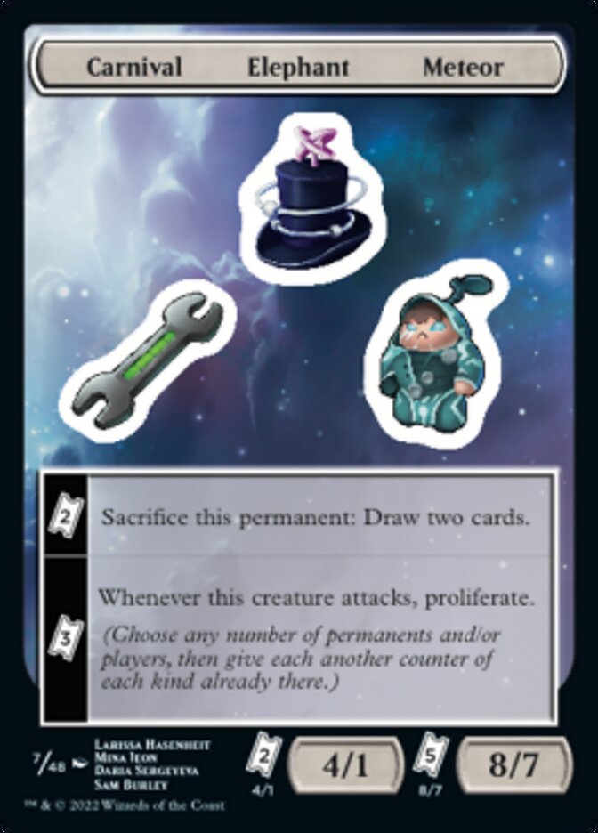 Carnival Elephant Meteor [Unfinity Stickers] | Jomio and Rueliete's Cards and Comics