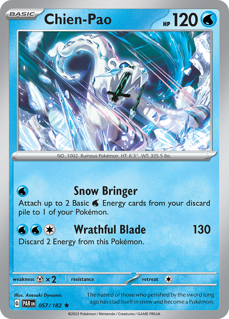 Chien-Pao (057/182) [Scarlet & Violet: Paradox Rift] | Jomio and Rueliete's Cards and Comics