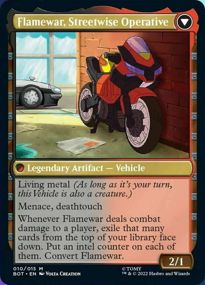 Flamewar, Brash Veteran // Flamewar, Streetwise Operative [Transformers] | Jomio and Rueliete's Cards and Comics