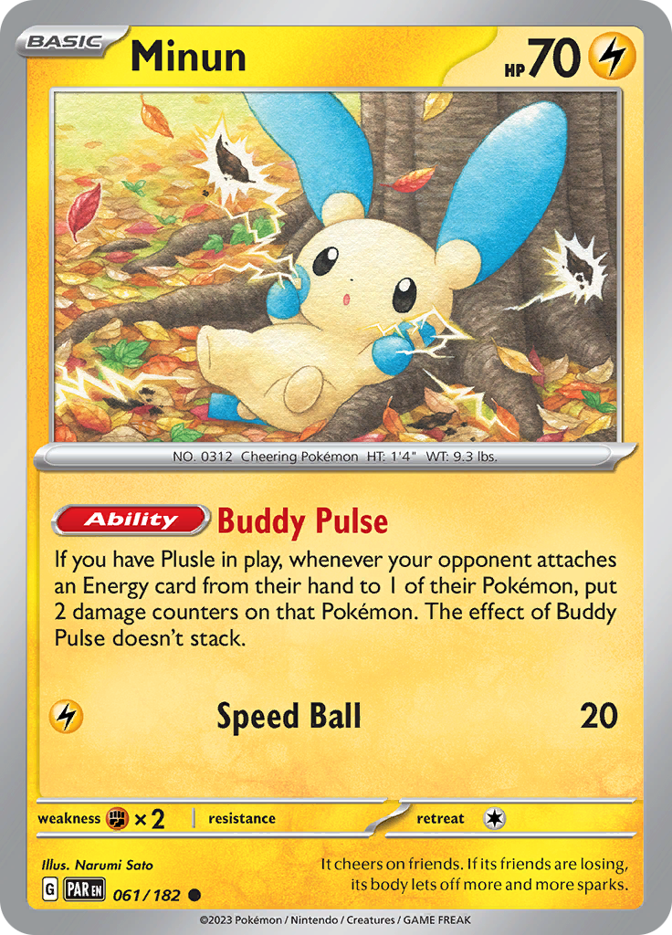 Minun (061/182) [Scarlet & Violet: Paradox Rift] | Jomio and Rueliete's Cards and Comics