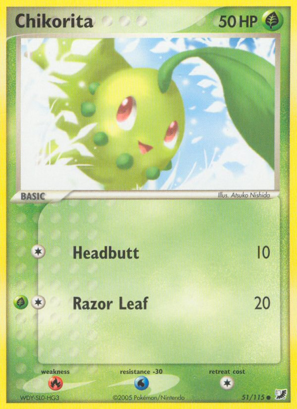 Chikorita (51/115) [EX: Unseen Forces] | Jomio and Rueliete's Cards and Comics
