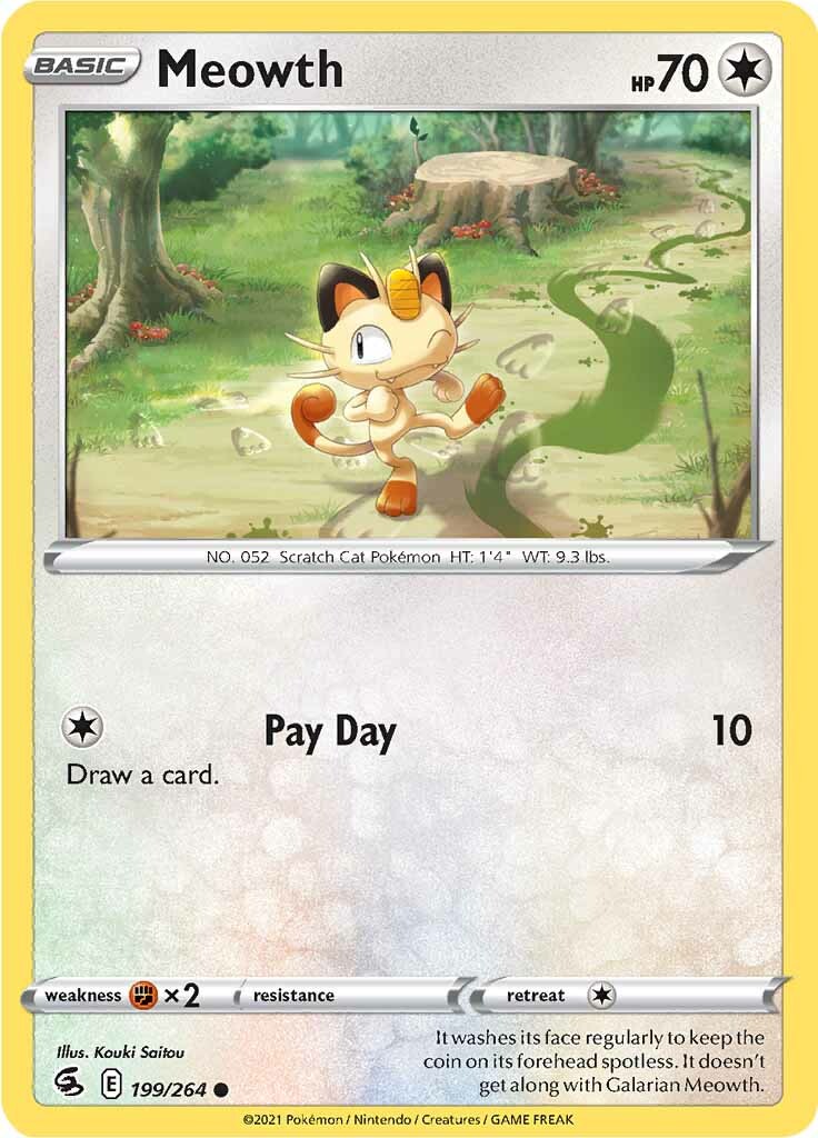 Meowth (199/264) [Sword & Shield: Fusion Strike] | Jomio and Rueliete's Cards and Comics