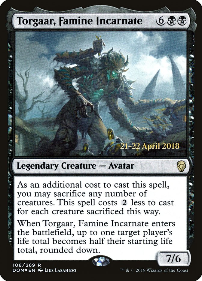 Torgaar, Famine Incarnate [Dominaria Prerelease Promos] | Jomio and Rueliete's Cards and Comics