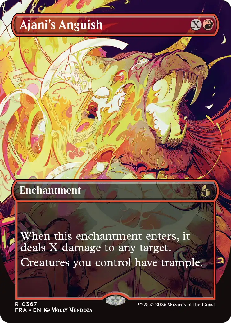 Ajani's Anguish (Borderless) [Reality Fracture] | Jomio and Rueliete's Cards and Comics