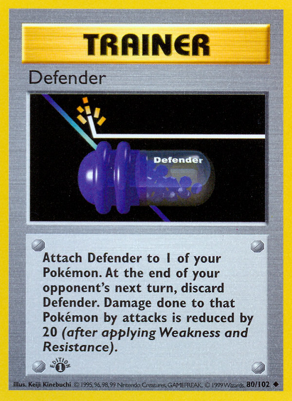 Defender (80/102) (Shadowless) [Base Set 1st Edition] | Jomio and Rueliete's Cards and Comics