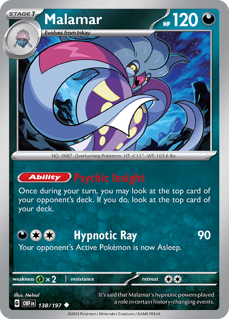 Malamar (138/197) [Scarlet & Violet: Obsidian Flames] | Jomio and Rueliete's Cards and Comics