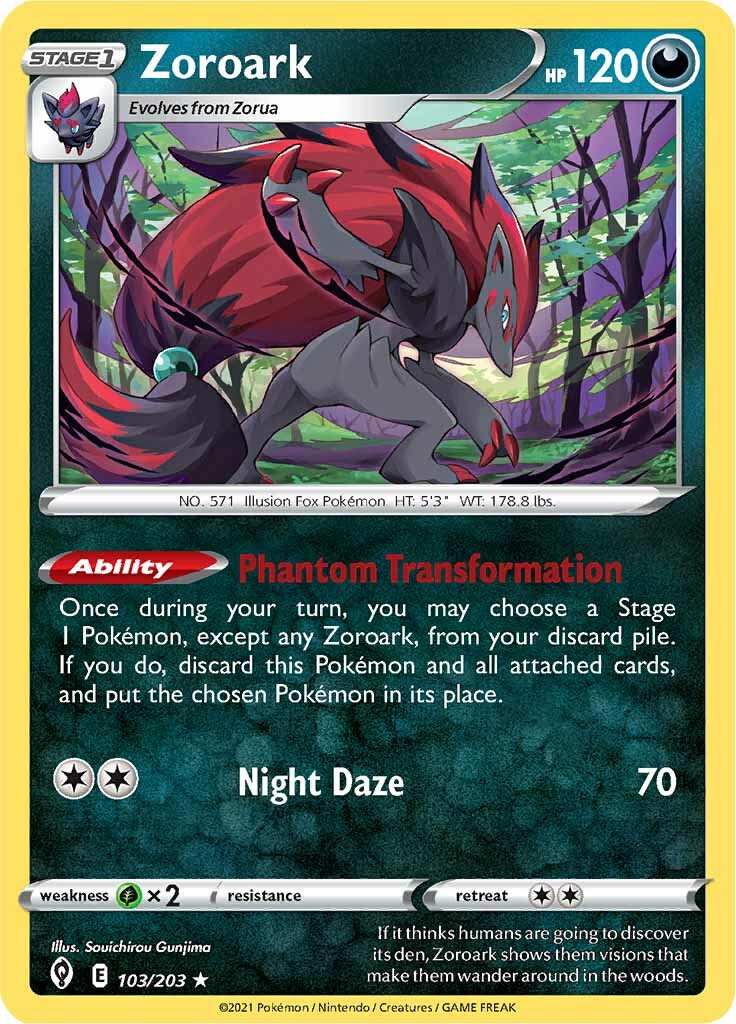 Zoroark (103/203) [Sword & Shield: Evolving Skies] | Jomio and Rueliete's Cards and Comics