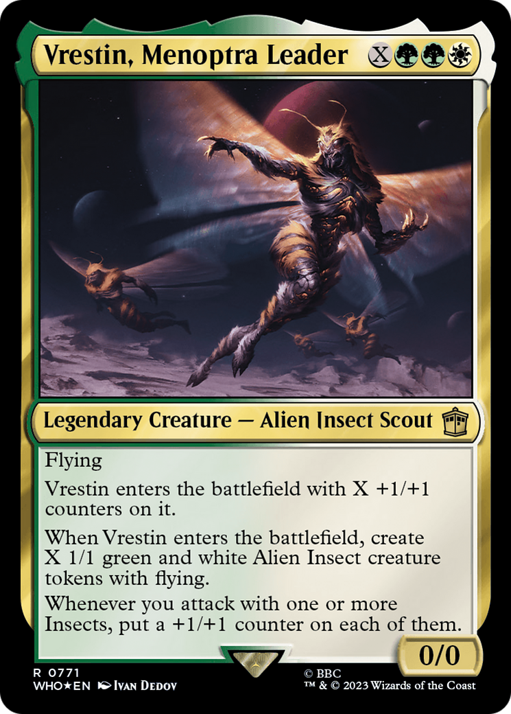 Vrestin, Menoptra Leader (Surge Foil) [Doctor Who] | Jomio and Rueliete's Cards and Comics