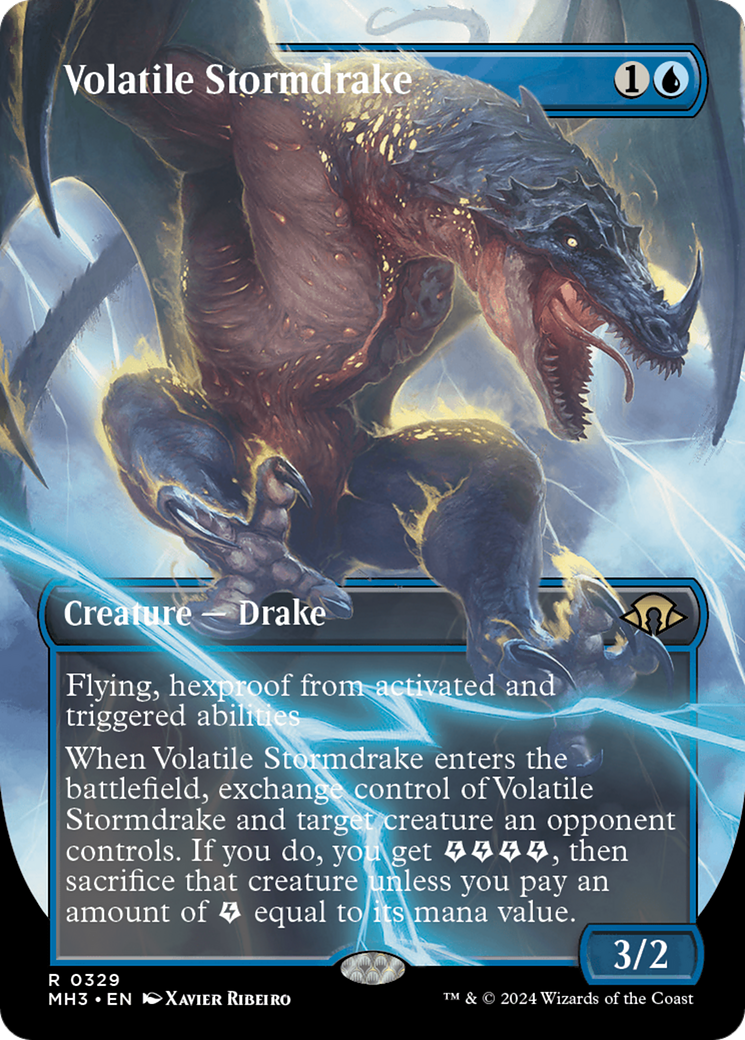 Volatile Stormdrake (Borderless) [Modern Horizons 3] | Jomio and Rueliete's Cards and Comics