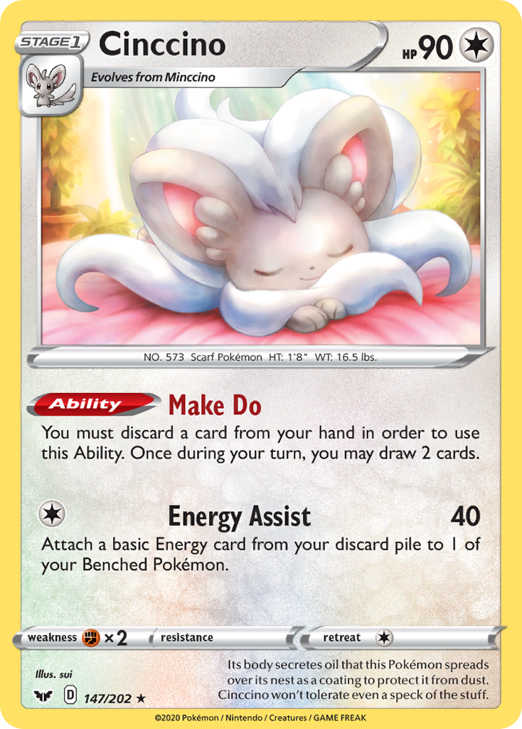 Cinccino (147/202) [Sword & Shield: Base Set] | Jomio and Rueliete's Cards and Comics