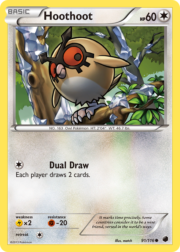 Hoothoot (91/116) [Black & White: Plasma Freeze] | Jomio and Rueliete's Cards and Comics