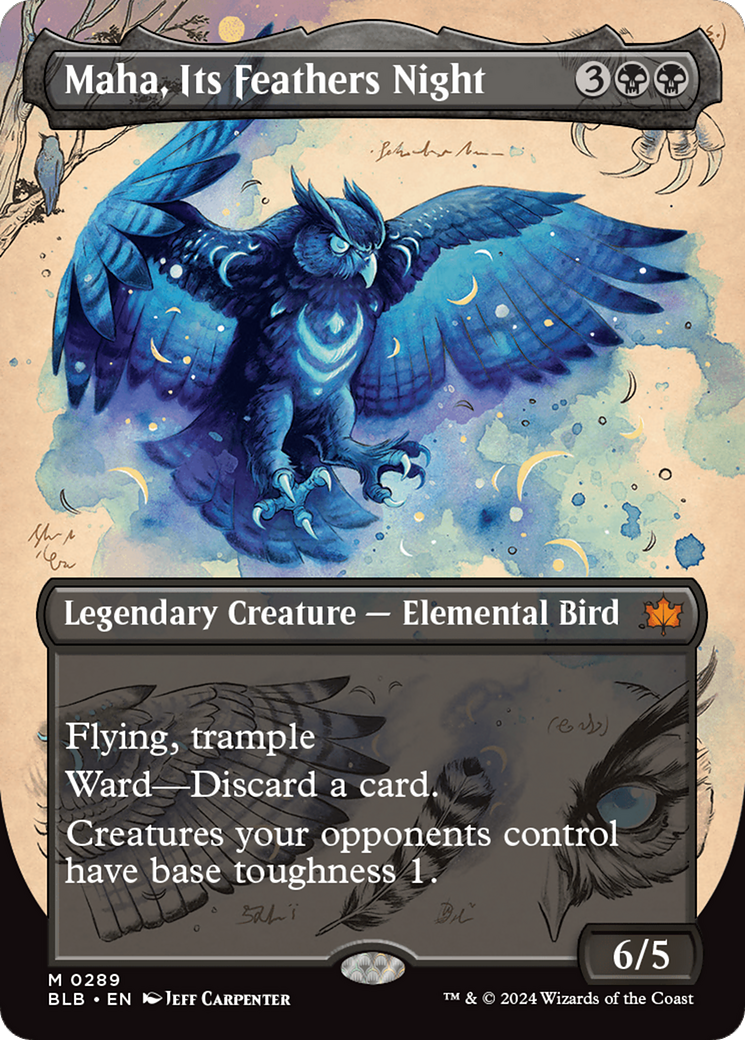 Maha, Its Feathers Night (Borderless) [Bloomburrow] | Jomio and Rueliete's Cards and Comics
