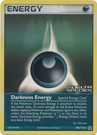 Darkness Energy (103/113) (Stamped) [EX: Delta Species] | Jomio and Rueliete's Cards and Comics
