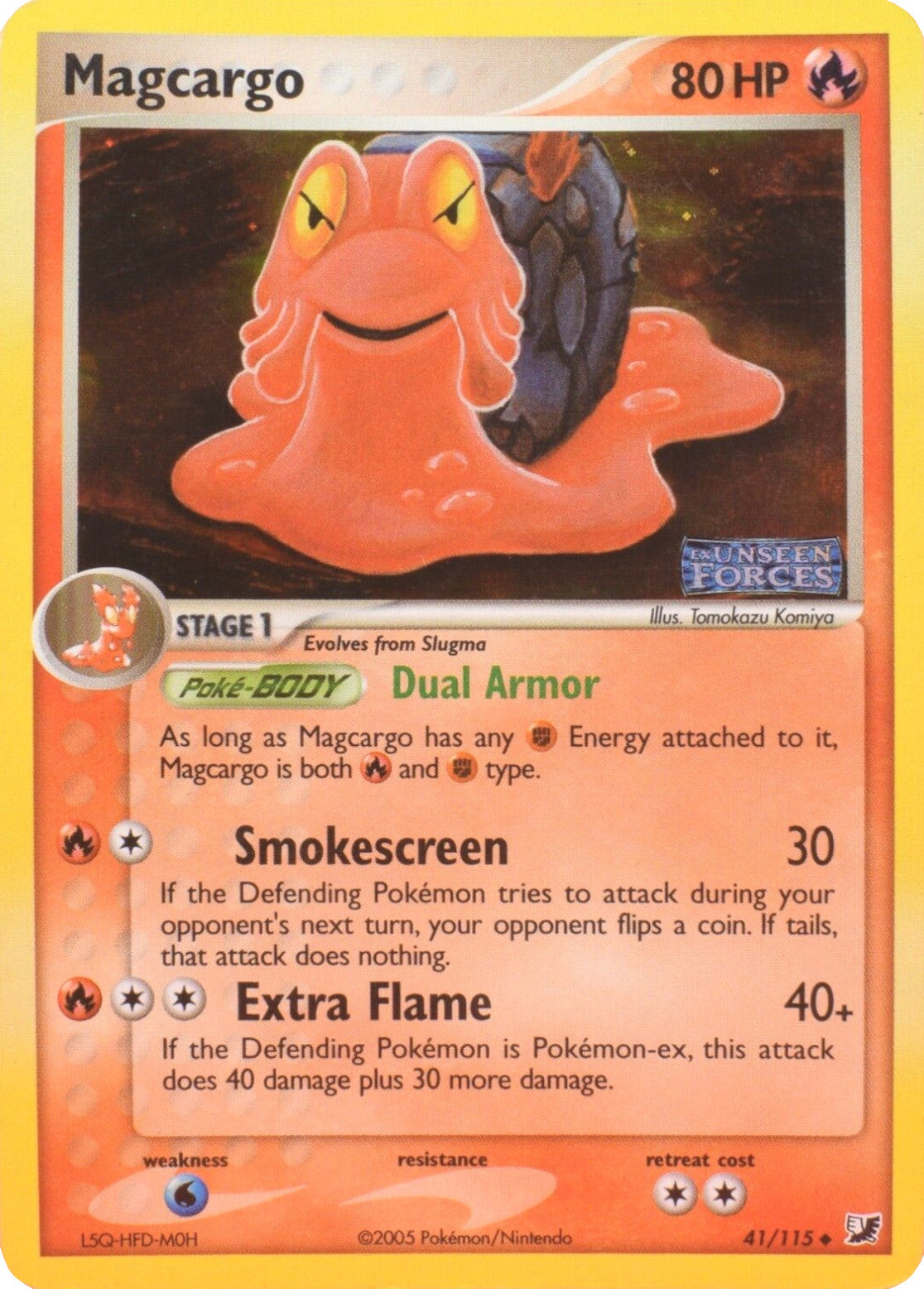Magcargo (41/115) (Stamped) [EX: Unseen Forces] | Jomio and Rueliete's Cards and Comics