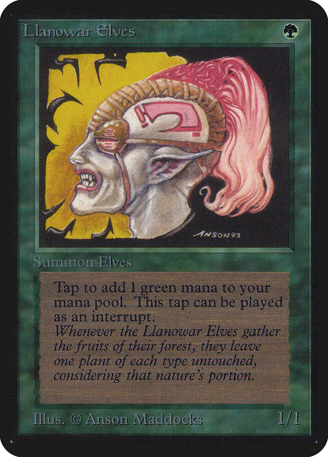 Llanowar Elves [Alpha Edition] | Jomio and Rueliete's Cards and Comics
