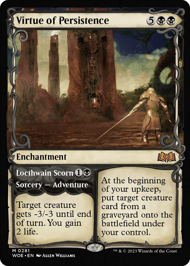 Virtue of Persistence // Locthwain Scorn (Showcase) [Wilds of Eldraine] | Jomio and Rueliete's Cards and Comics