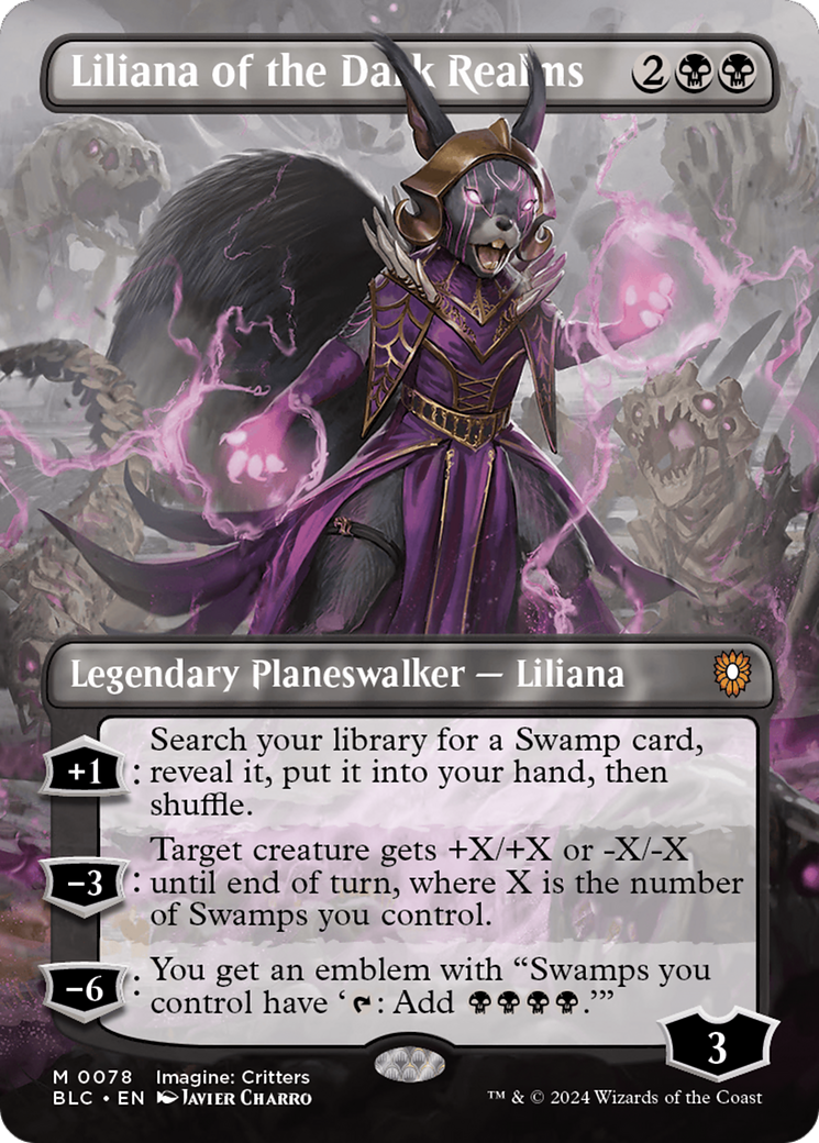 Liliana of the Dark Realms (Borderless) [Bloomburrow Commander] | Jomio and Rueliete's Cards and Comics